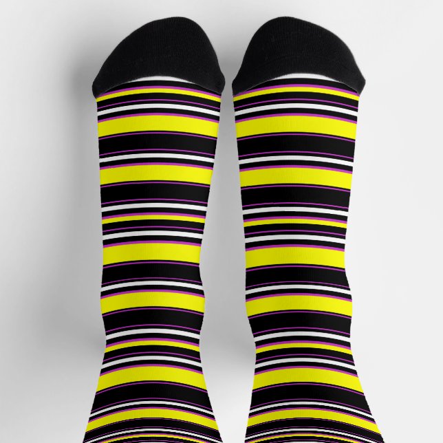 Niedliche, schwarzgelbe Streifen Socken (Oben)