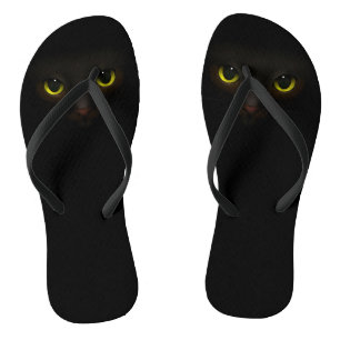 Niedliche Schwarzkatze Flip Flops
