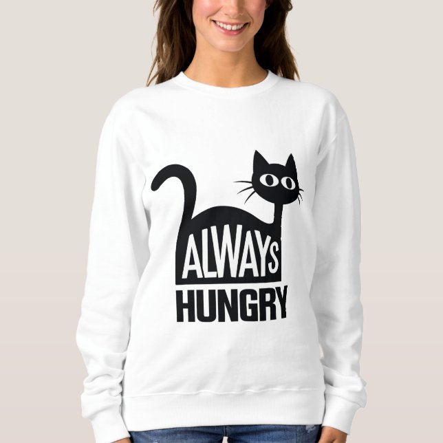 Niedliche Schwarzkatze Sweatshirt (Vorderseite)