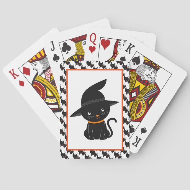 Niedliche Schwarzkatzen Spielkarten (Rückseite)