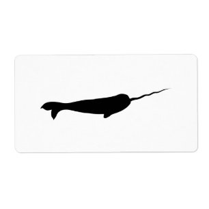 Niedliche Schwarzweiss-Narwhal Silhouette