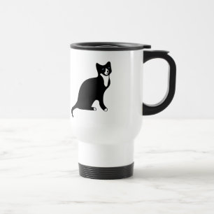 Niedliche Schwarzweiss-Snowshoe-Katze Reisebecher