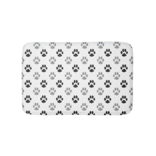 Niedliche Schwarzweiss-Tatze druckt Muster Badematte