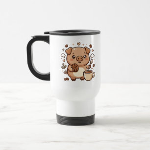 Niedliche Schwein-Bohnen-Löffel-Reisetasse Reisebecher