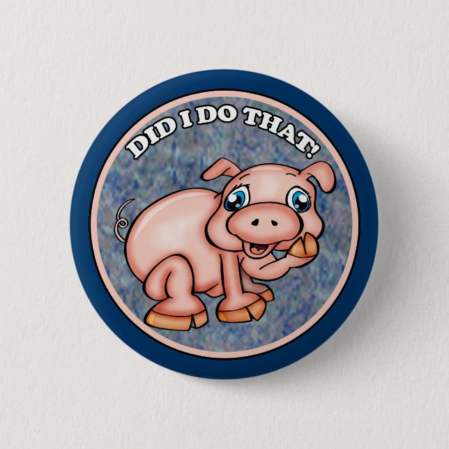 Niedliche Schwein-Knöpfe Button (Vorderseite)