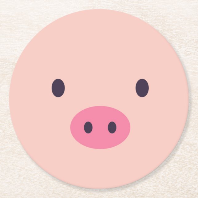 Niedliche Schwein-Tassen-Untersetzer Runder Pappuntersetzer (Vorderseite)
