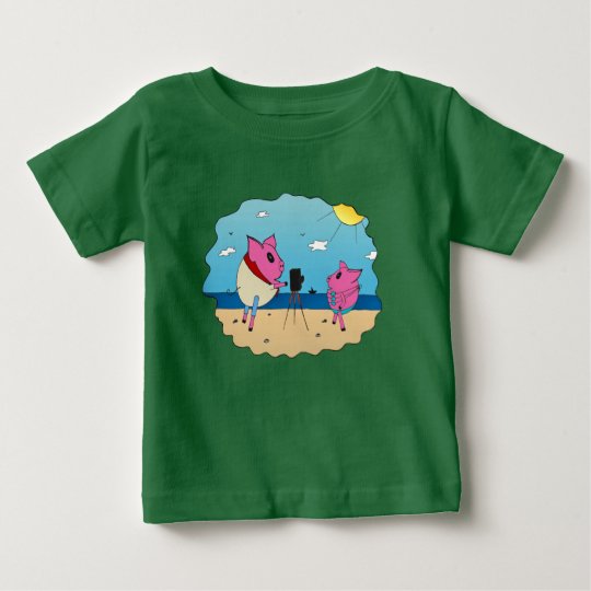 Niedliche Schweine auf dem Strand Baby T-shirt