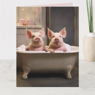 NIEDLICHE SCHWEINE FUNNY BIRTHDAY Grußkarte Karte