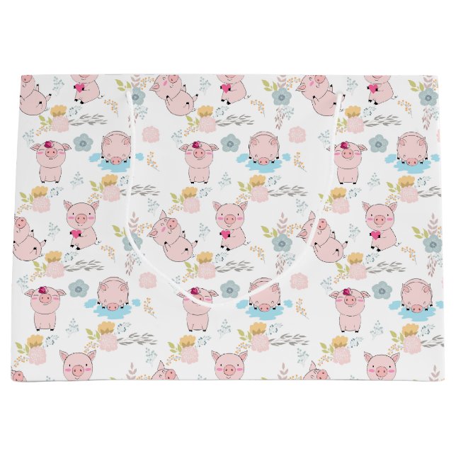 Niedliche Schweine Große Geschenktüte (Vorderseite)