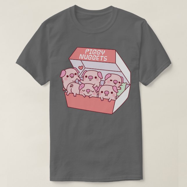 Niedliche Schweine Piggy Nuggets Funny T-Shirt (Design vorne)