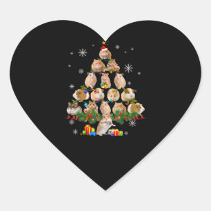 Niedliche Schweine Weihnachtsbaum Haustier Hamster Herz-Aufkleber