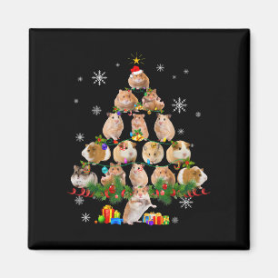 Niedliche Schweine Weihnachtsbaumhütte Magnet