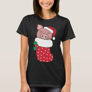 Niedliche Schweine zu Weihnachten Strumpf für Weih T-Shirt