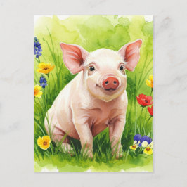 Niedliche Schweinebrennblumen Jungtiere Postkarte