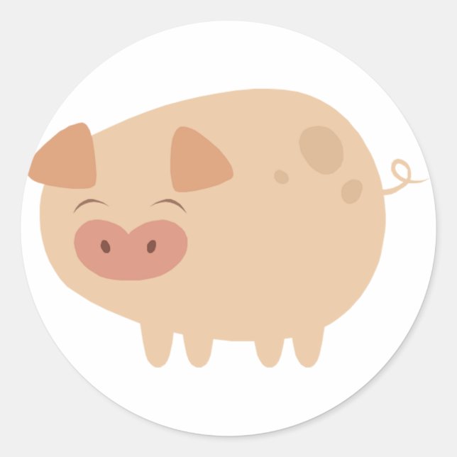 Niedliche Schweinekleber Runder Aufkleber (Vorderseite)