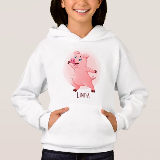 niedliche Schweineliebhaber geben Namen Hoodie (Vorderseite)
