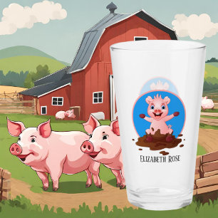 niedliche Schweineliebhaber tragen den Namen Glass Glas