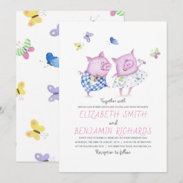 Niedliche Schweinepupille Elegant und romantische Einladung