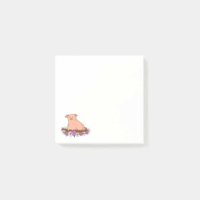 Niedliche Schweinestationery Sticky Notes Post-it Klebezettel (Vorderseite)