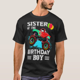 Niedliche Schwester eines Monster Truck Geburtstag T-Shirt