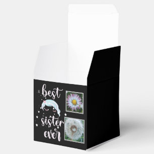 Niedliche Schwesterfoto-Vorlage Geschenkschachtel