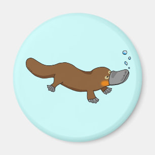 Niedliche Schwimmen Ente-berechnetes platypus Magnet