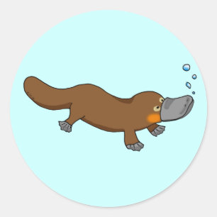 Niedliche Schwimmenfleckenplatypus Runder Aufkleber