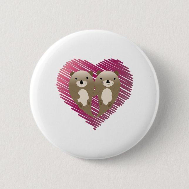 Niedliche Schwimmkörper in Liebe Button (Vorderseite)