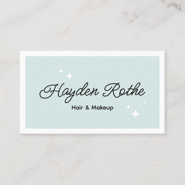 Niedliche Script Hair and Beauty Salon Business Ca Visitenkarte (Vorderseite)