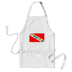 Niedliche Scubadorable Tauchen-Flagge Schürze