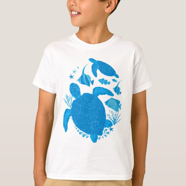 Niedliche Sea Turtles Sea Life Design T-Shirt (Vorderseite)