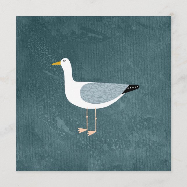 Niedliche Seagull-Geburtstagskarte Hinweiskarte (Vorderseite)