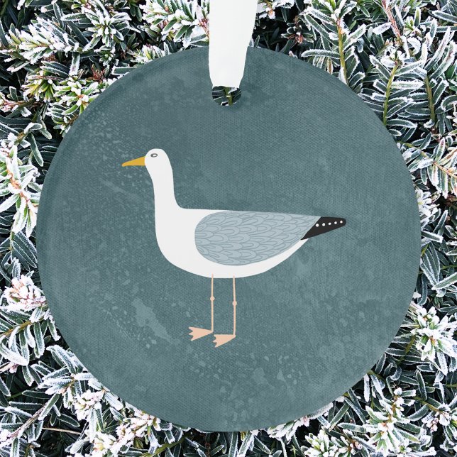 Niedliche Seagull Ornament (Seagull fun nautical  ceramic Christmas ornament)