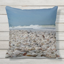 Niedliche Seashells auf dem Strand-Foto-Druck Kissen