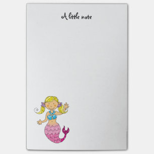 niedliche Seemeerjungfrauprinzessin (blondes Haar) Post-it Klebezettel