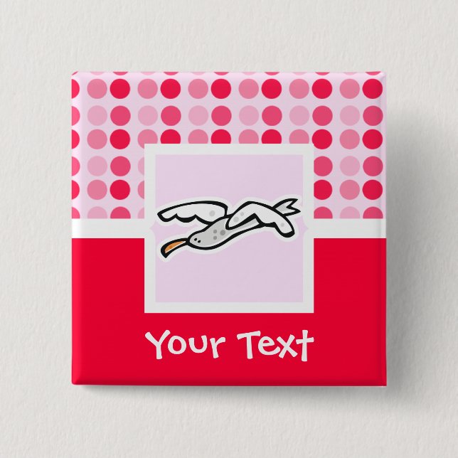 Niedliche Seemöwe Button (Vorderseite)