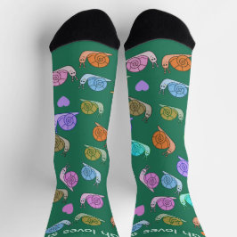 Niedliche Segeltuch Socken Schnecken Liebesgeschen