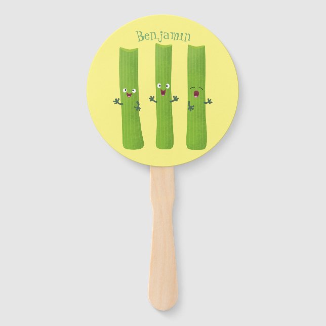 Niedliche Sellerie Sticks Trio Cartoon Gemüse Fächer (Vorderseite)