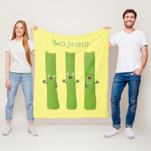 Niedliche Sellerie Sticks Trio Cartoon Gemüse Fleecedecke