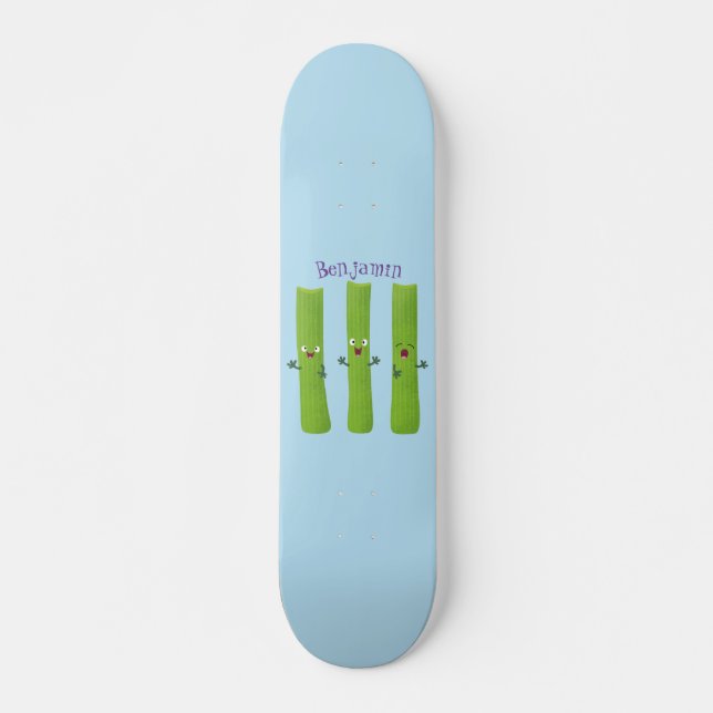 Niedliche Sellerie Sticks Trio Cartoon Gemüse Skateboard (Vorne)