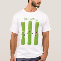 Niedliche Sellerie Sticks Trio Cartoon Gemüse