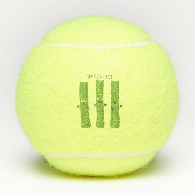 Niedliche Sellerie Sticks Trio Cartoon Gemüse Tennisbälle (Vorderseite)