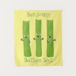Niedliche Sellerie Sticks Trio Cartoon Gemüse Wandteppich