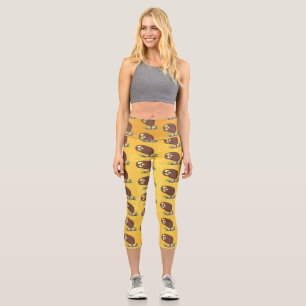 Niedliche, seltsame, lustige Uhu-Cartoon-Illustrat Capri Leggings