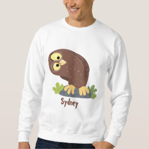 Niedliche, seltsame, lustige Uhu-Cartoon-Illustrat Sweatshirt