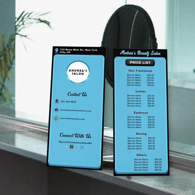 Niedliche Services und Preise für berufliche Salon Werbekarte (Von Creator hochgeladen)