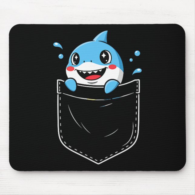 Niedliche Shark Pocket Meme Funny Mousepad (Vorne)
