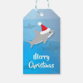Niedliche Shark Weihnachtsmannmütze Frohe Weihnach Geschenkanhänger