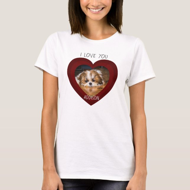 Niedliche shiati tzu Liebe Valentine Foto T - Shir T-Shirt (Vorderseite)