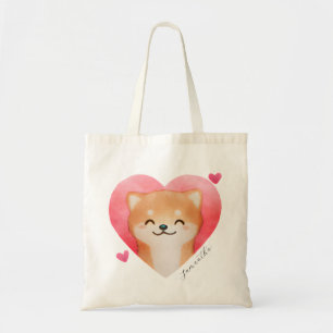Niedliche Shiba Inu im Herzen Tragetasche